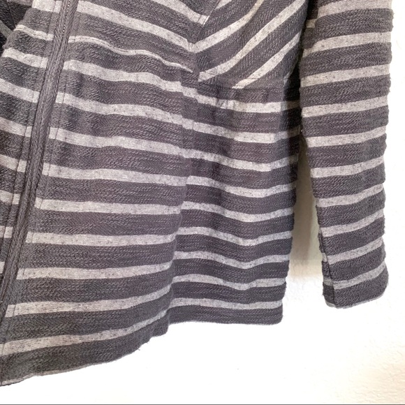 Free People gray striped peplum zip up jacket - Picture 4 of 8